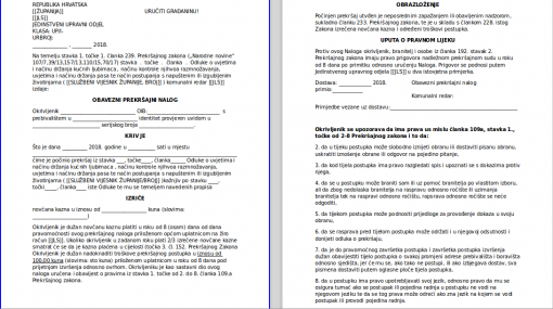 Obavezni prekr�ajni nalog [ 152.40 Kb ]