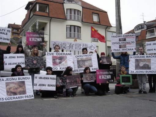 Prosvjed ispred Kineske ambasade 1
